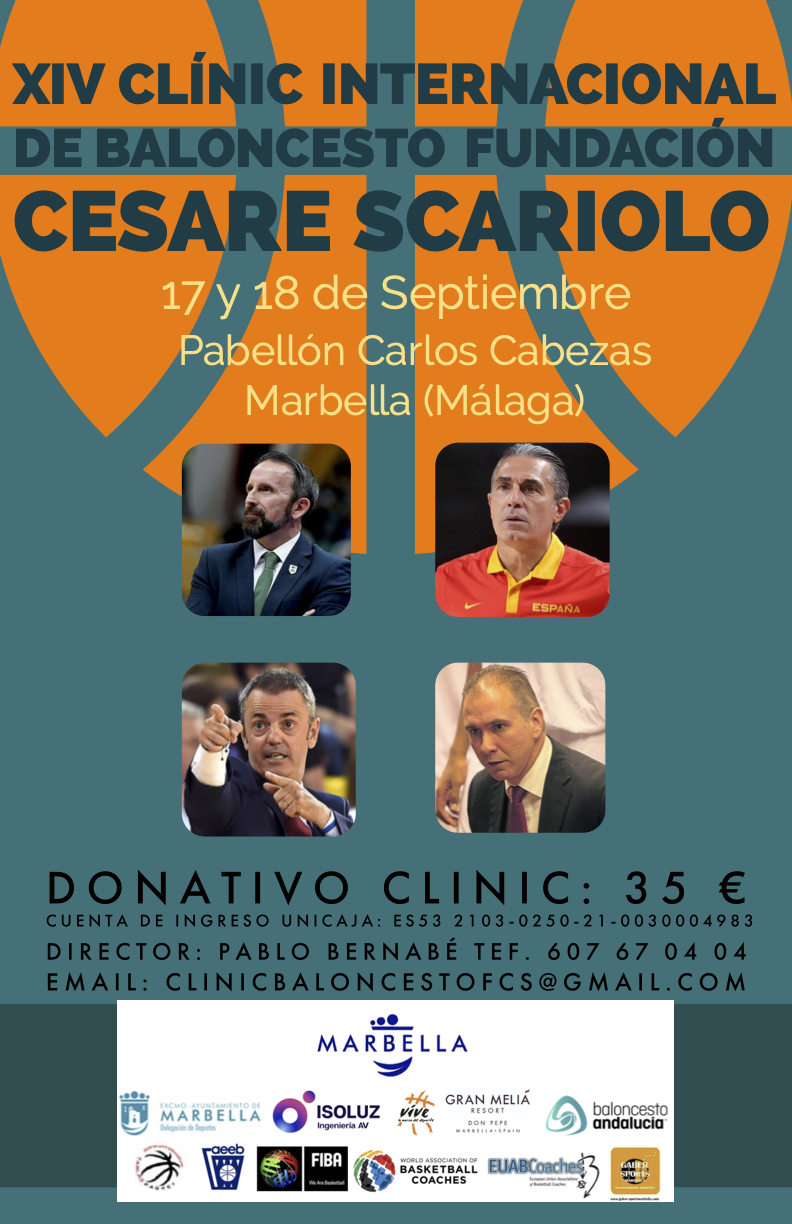 La XIV edición del Clinic Internacional de la Fundación Cesare Scariolo tendrá lugar este fin de semana en el Pabellón Carlos Cabezas